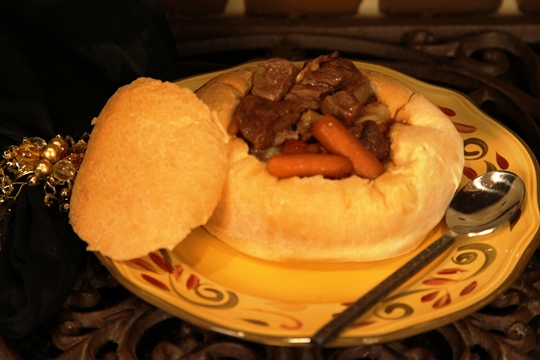 Provencal Beef Stew in Bread Bowl