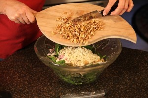 Top the Spinach Salad with Nuts