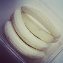 Peeled and frozen bananas