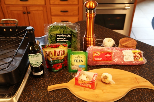 Stuffed and Studded Pork Loin Ingredients