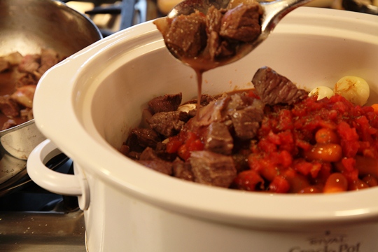 Adding Beef and Bacon to Provencal Beef Stew