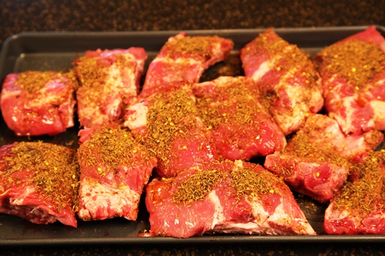 Coat Ribs With Olive Oil and Jerk Seasoning