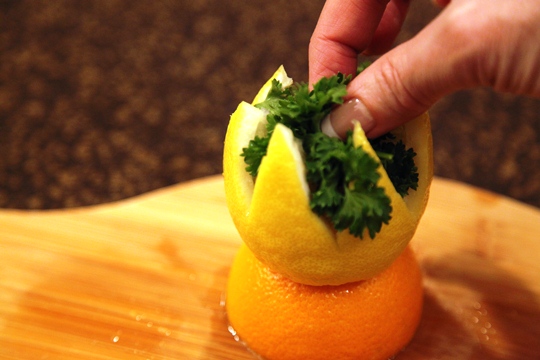 Add Parsley to Citrus Topiary