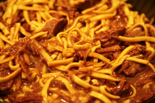 Beef and Noodles Close Up