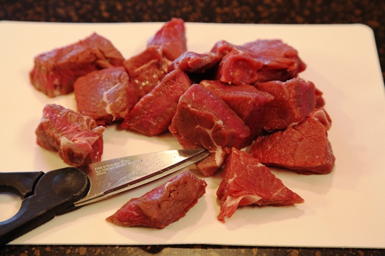 Cut Steak for Shish Kabob