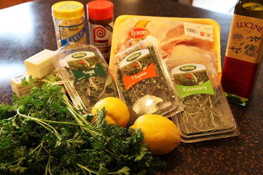 Ingredients for Parsley Sage Rosemary and Thyme Roasted Chicken Breasts