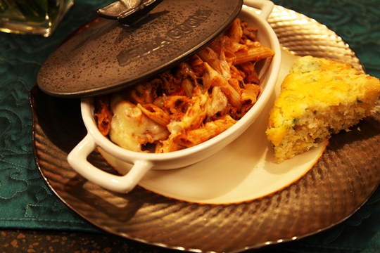 Italian Penne Pasta in Individual Casserole with Lid