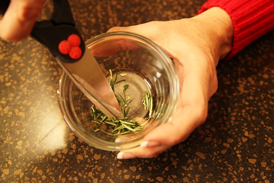 Snip Fresh Rosemary with Kitchen Scissors